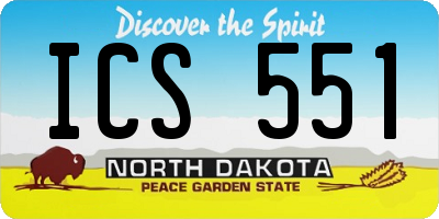 ND license plate ICS551