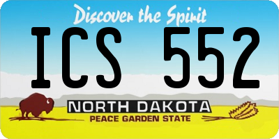 ND license plate ICS552