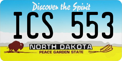 ND license plate ICS553