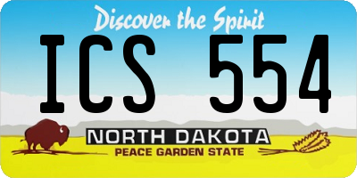 ND license plate ICS554