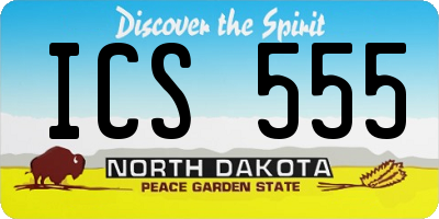 ND license plate ICS555