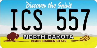 ND license plate ICS557