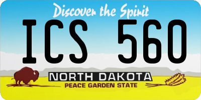 ND license plate ICS560