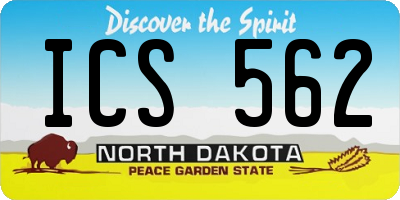 ND license plate ICS562