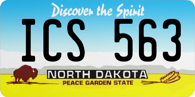 ND license plate ICS563