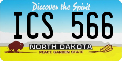 ND license plate ICS566