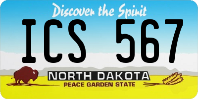 ND license plate ICS567