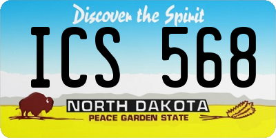 ND license plate ICS568