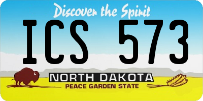 ND license plate ICS573