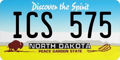 ND license plate ICS575
