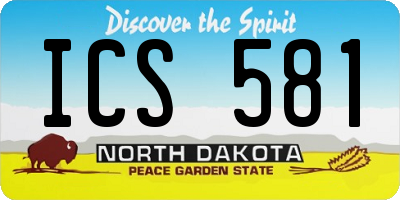 ND license plate ICS581