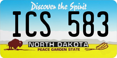 ND license plate ICS583