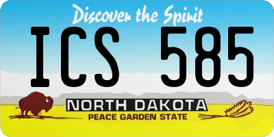 ND license plate ICS585