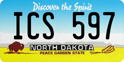 ND license plate ICS597