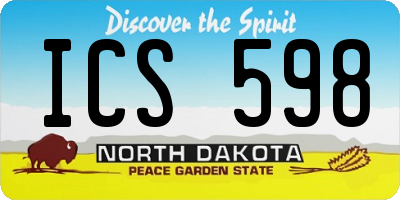 ND license plate ICS598