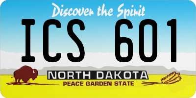 ND license plate ICS601