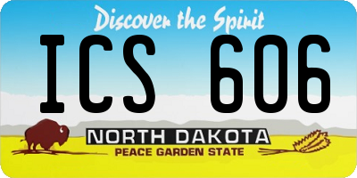 ND license plate ICS606