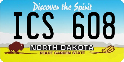 ND license plate ICS608