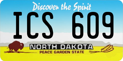 ND license plate ICS609