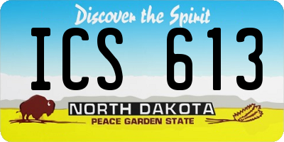 ND license plate ICS613