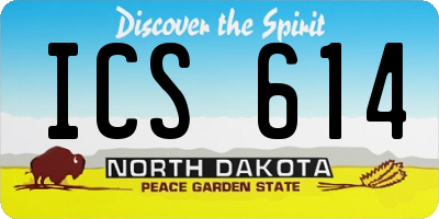 ND license plate ICS614