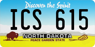 ND license plate ICS615