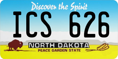 ND license plate ICS626