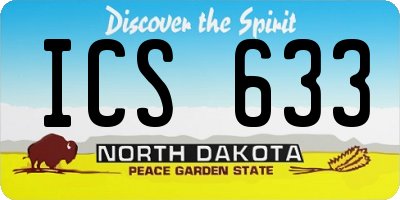 ND license plate ICS633