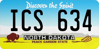 ND license plate ICS634