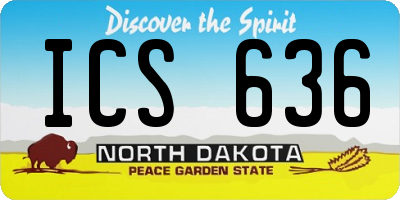 ND license plate ICS636