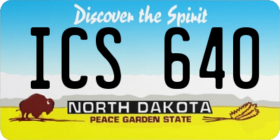 ND license plate ICS640