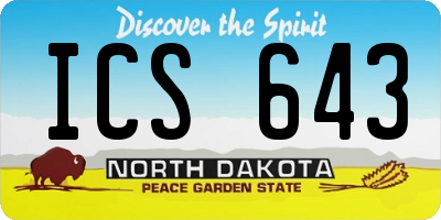 ND license plate ICS643