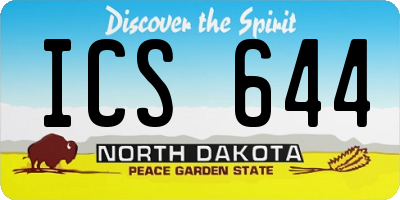 ND license plate ICS644