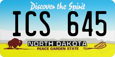 ND license plate ICS645