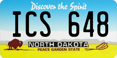 ND license plate ICS648