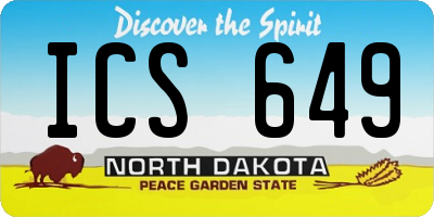 ND license plate ICS649