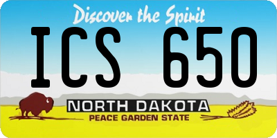 ND license plate ICS650