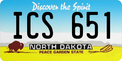 ND license plate ICS651