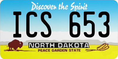 ND license plate ICS653
