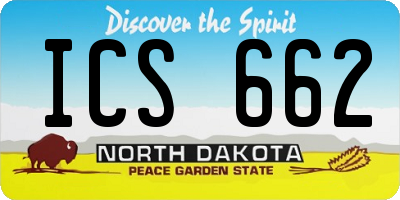 ND license plate ICS662