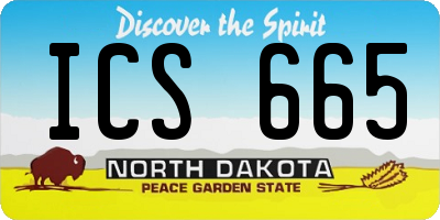 ND license plate ICS665