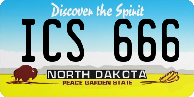 ND license plate ICS666
