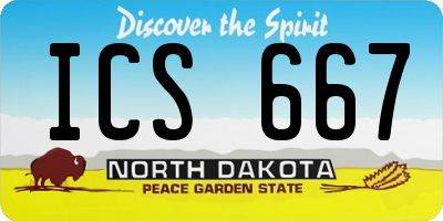 ND license plate ICS667