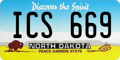 ND license plate ICS669