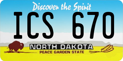 ND license plate ICS670