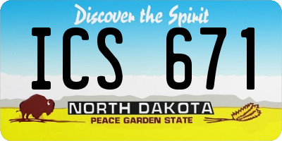 ND license plate ICS671