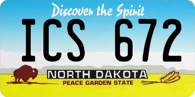 ND license plate ICS672