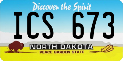 ND license plate ICS673