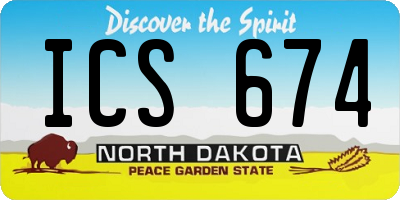 ND license plate ICS674