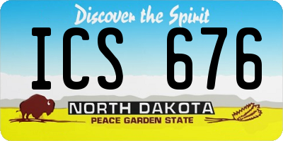 ND license plate ICS676